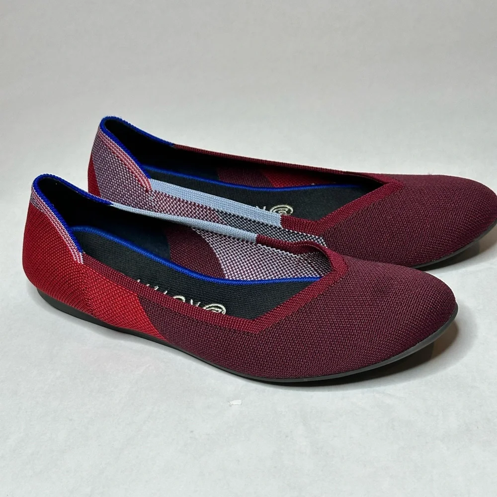 Rothy’s The Flat in Berry Colorblock Retired Limited Edition Size 10 - Picture 2 of 13